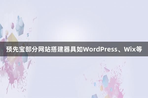 预先宝部分网站搭建器具如WordPress、Wix等